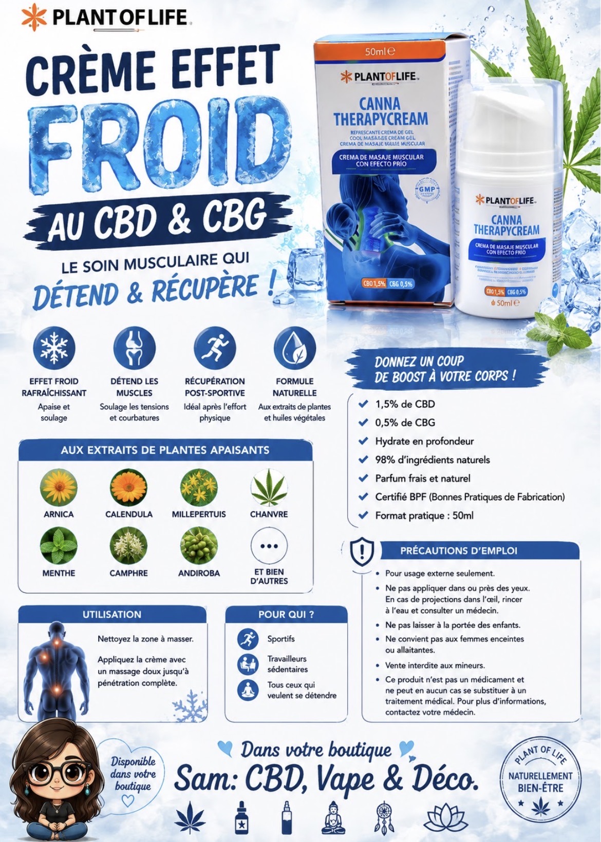 Crème Effet Froid CBD & CBG